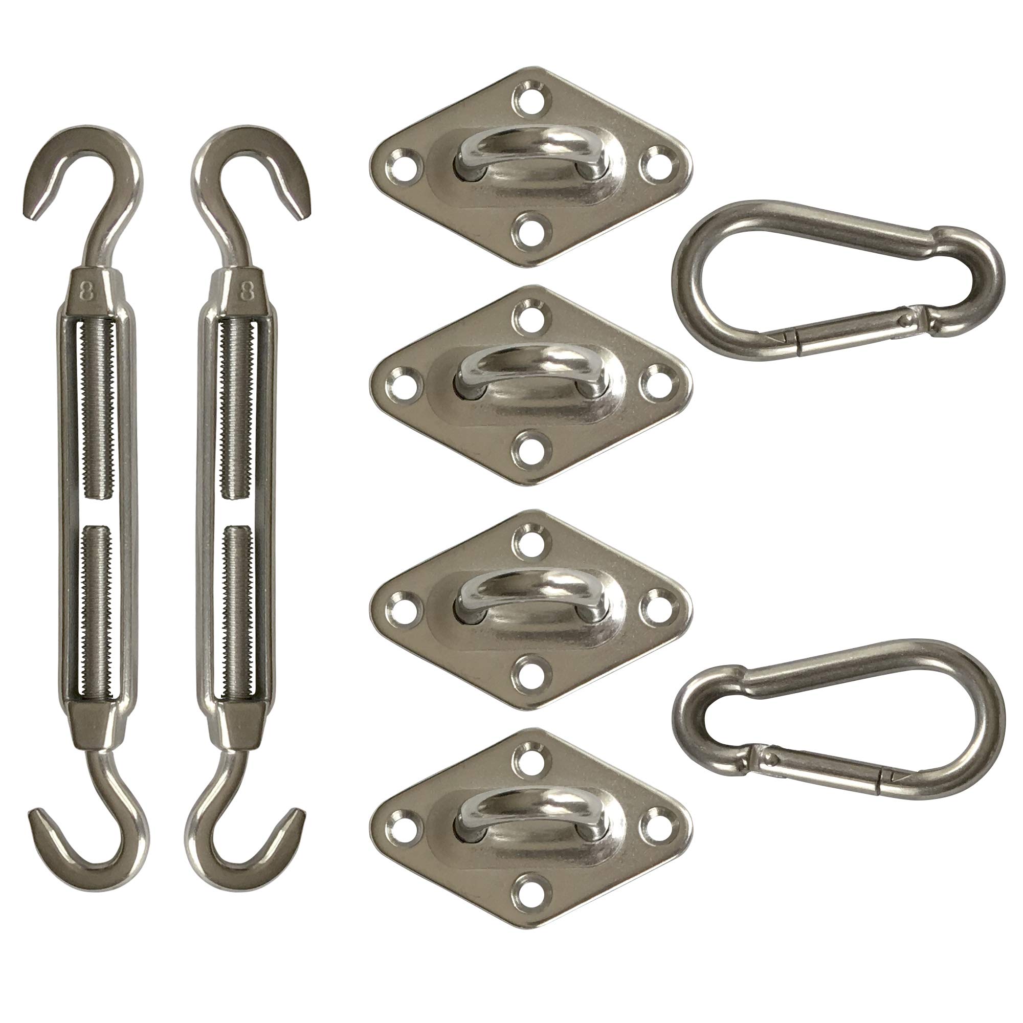 Heavy Duty Stainless Steel 304 Hardware Accessory Fixing Kit for Shade Sails (For Square Rectangle)