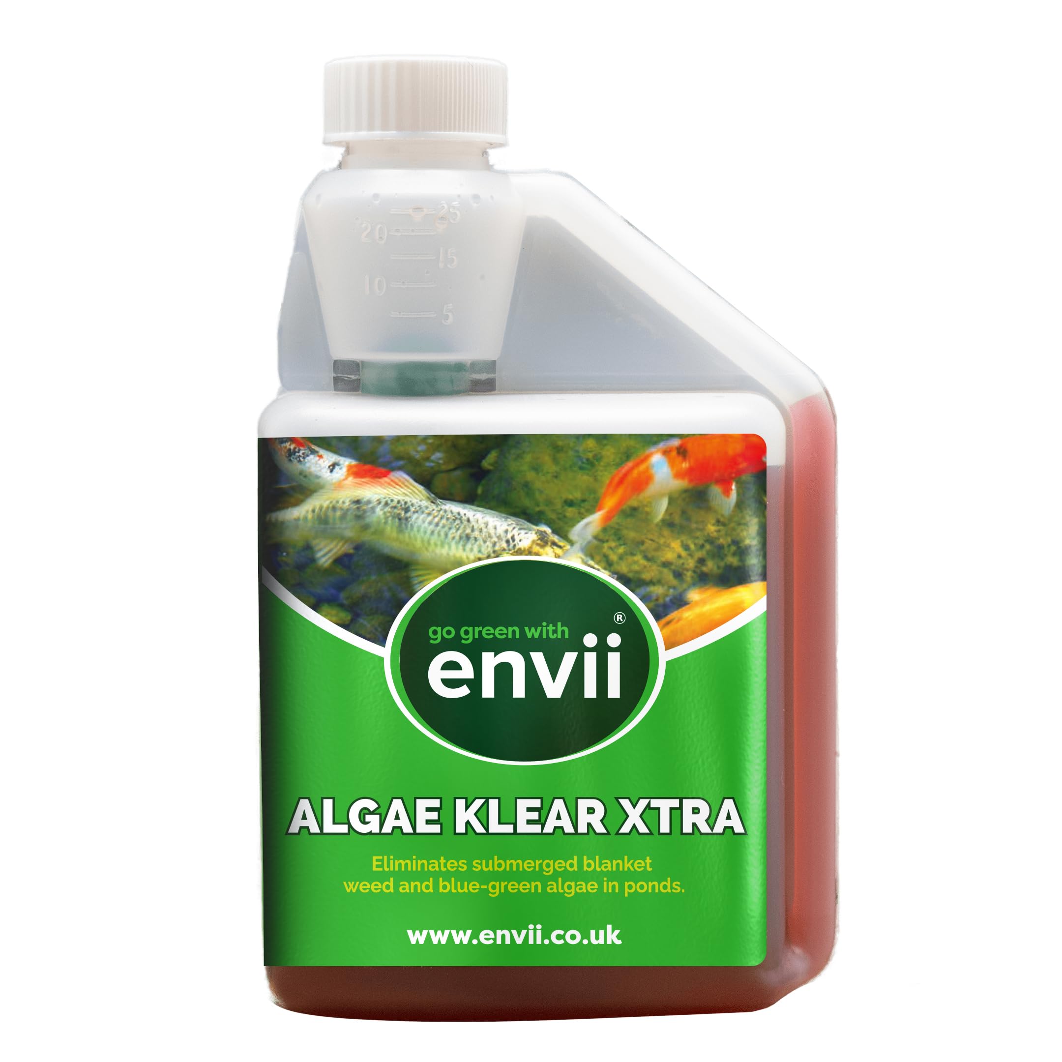 envii Algae Klear Xtra, Blanket Weed Treatment for Ponds, Removes Blanket weed & String Algae Working All Year Round, Safe for all Fish & Plants – 500ml Treats 10,000 litres