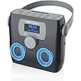 MONODEAL CD Player Portable,Bluetooth Boombox CD Player with Speakers,Portable FM Radio for Camping& Travel(Favourite Memory,LED,WATERPROOF,Clock,Alarm Timer,USB,Headphone Jack,BatteryPower Supply,6W)