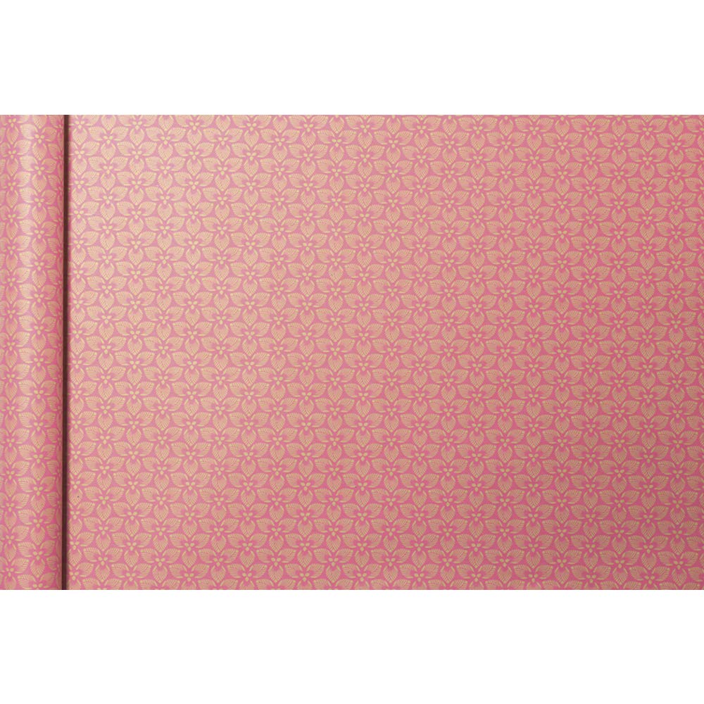 Clairefontaine 223828C - A Roll Of Gift Wrap Paper - Kraft Brut 70g 100% Recycled - 5mx35cm (Special Small Width) - Design: Pink Flowers - Gift Wrapping