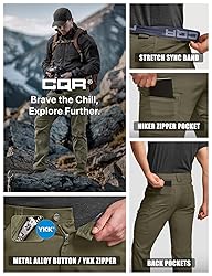 CQR Men's Active Flex Tactical Pants, Water