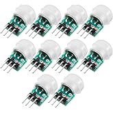 Weewooday 10 Pcs Am312 Pir Sensor Mini Pir Motion Sensor | Infrared Human Body Pyroelectric Infrared Motion Module 2.7v to 12v