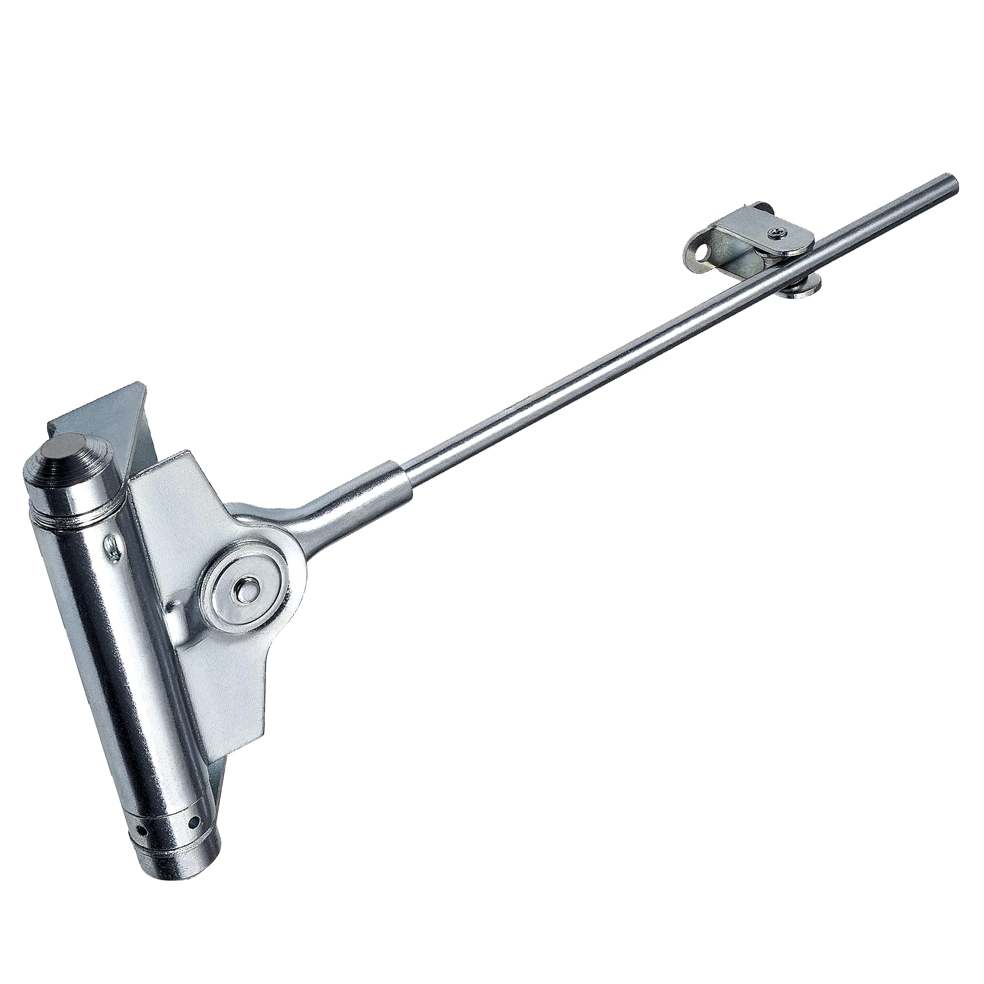 ALPENSTAHL door closer interior door bar door closer with spring | Door spring for door weights up to 35 kg | Galvanized steel gate closer | 1 piece - automatic spring closer silver for garden
