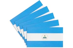 CANTENDO 5Pcs Nicaragua Flag Decal Sticker - Nicaraguan Flags Reflective Vinyl Car Stickers - for Car Window Bumper Waterproof Sticker (2.5 x 4.5 Inch)