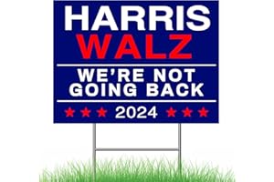 DP BOUTIQUE Harris Walz 2024 Yard Sign, Kamala Harris Tim Walz Waltz for President Lawn Sign, Democracy, 18” x 24”, Double Sided Coroplast with Metal Stake, 1 Pack