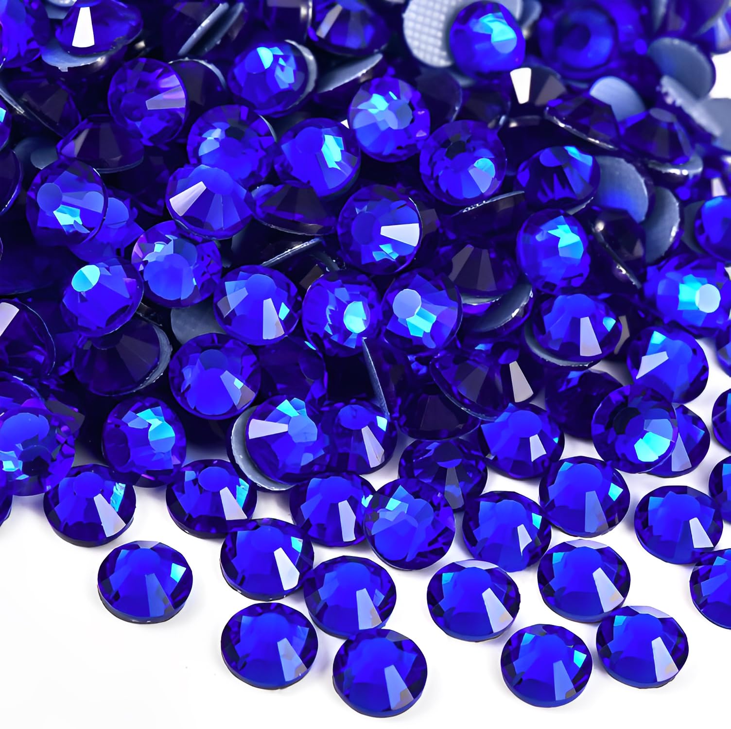 Jollin 2880pcs Hotfix Crystal Flatback Rhinestones Glass Diamantes Gems for Crafting Art Crafts Decorations Clothes Shoes 4.8mm SS20 Sapphire