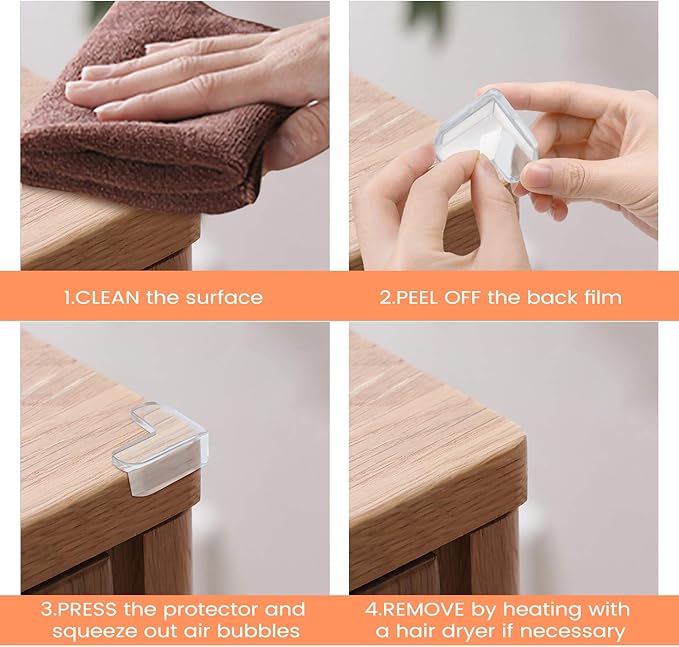 Lanpard 12pcs Large Protection Coin De Table Bebe Protege Coins Transparent Avec Adhesif Pre Applique Nano Tape En Forte Adherence Ecologique Et Sure Pour Protection Angle Meuble Amazon Fr Bebes Puericulture