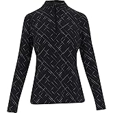 adidas Womens Ultimate365 Printed Quarter-Zip Mock Neck Top