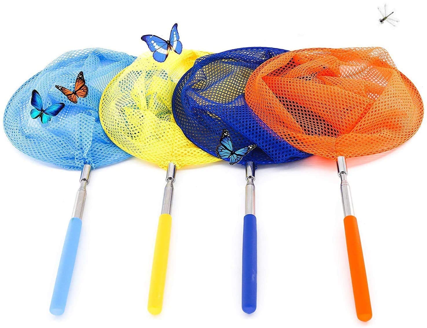 Butterfly Net,Children's Fishing Net 4 Pack Extendable Insect Catch for Catching Butterfly Bugs Insect Small Fish