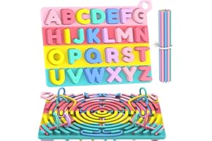 SIFONOL Silicone Alphabet Puzzle, ABC Letter Puzzle for Toddlers 1 2 3 4 5 Year Old, 2 in 1 Alphabet Learning Toys with Alphabet Board & Letter Blocks, Preschool Puzzles Educational Toys for Kids