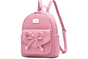 LCFUN Cute Mini Leather Backpack Fashion Small Daypacks Purse for Girls and Women (PINK)