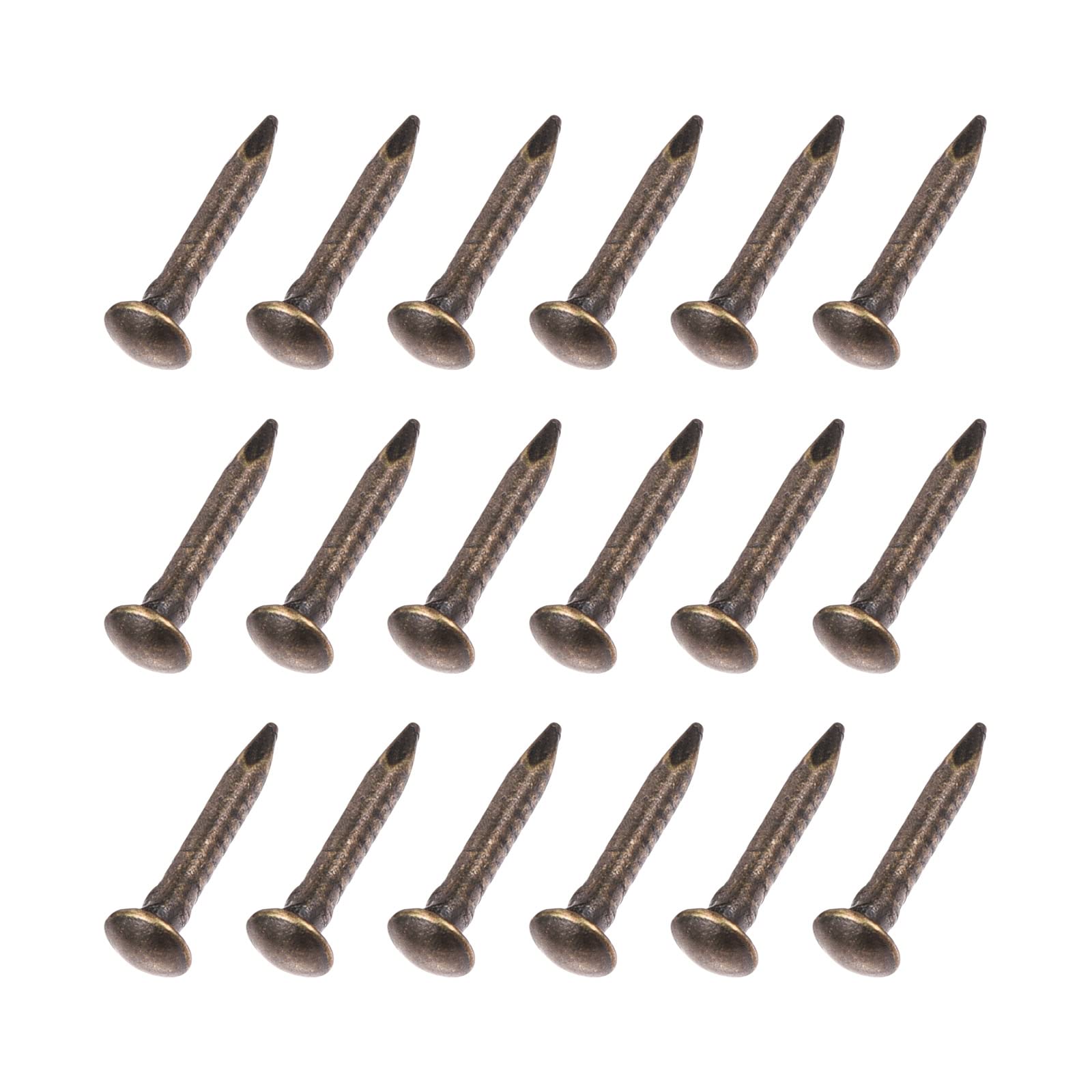 METALLIXITY Small Nails (1.2x8mm) 200pcs, Brass Tiny Hardware Nails - for Household Woodworking, Bronze Tone