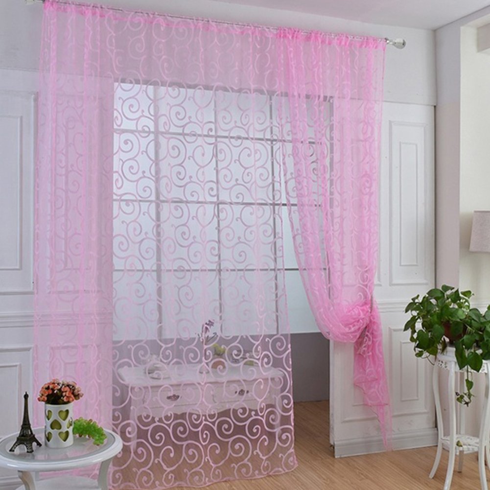 hogar cortina de gasa lisa