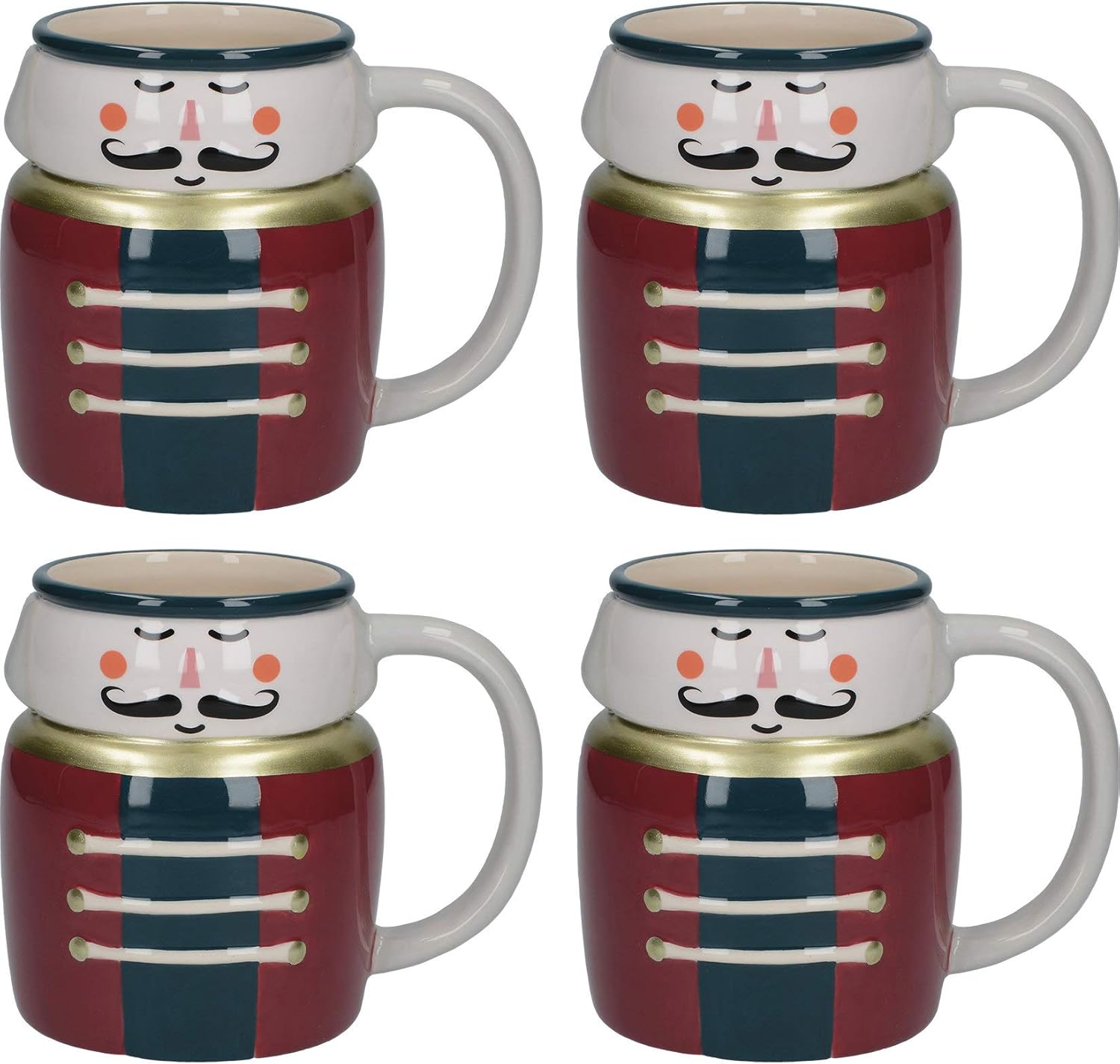 KitchenCraft The Nutcracker Collection Christmas Mug Set, Tankard Shape