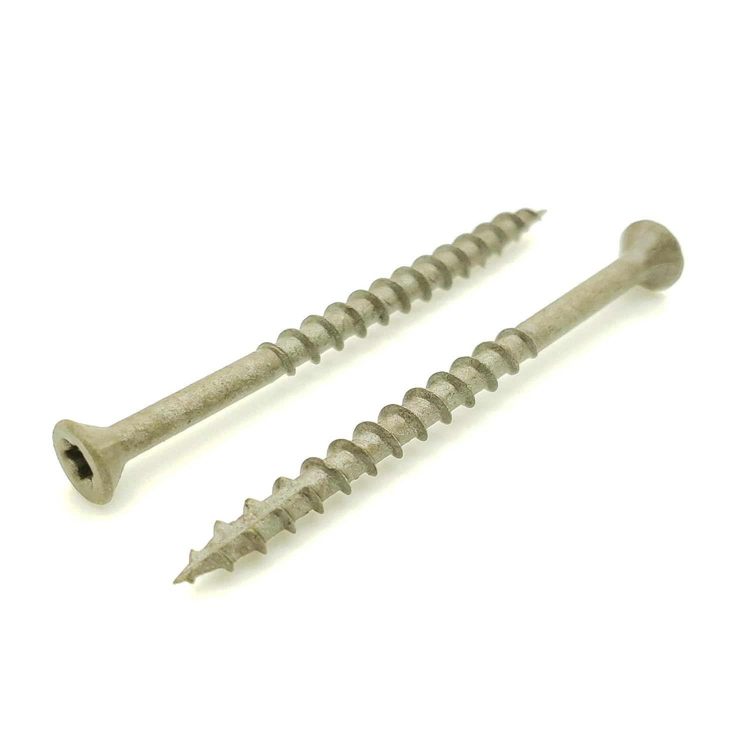 100 Qty 9 x 3" Inch Tan Fence & Deck Screws Torx Star