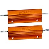 Cutequeen 2PCS 100W Watt 1 Ohm Aluminum Case Wirewound Chassis Mounted Resistor (Pack of 2)