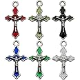 60pcs Assorted Antique Silver Enamel Christian Jesus Cross Religious Crucifix Charms Pendant for DIY Jewelry Making Necklace Bracelet Earring DIY Jewelry Accessories Charms (M217)