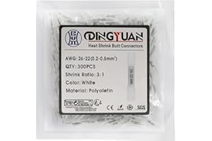 DINGYUAN Butt Connectors Heat Shrink，Waterproof Automotive Grade Marine Marine Wiring Connectors, Crimp Butt Splice Terminal 