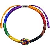 LAMIBEE Pride Infinity Love Wins, LGBTQAI+ Pride Love Wins Tibetan Wrist Wrap Bracelets, With LGBTQ Surfer String Rope Bracelet for Him and Her, Women Men, Support LGBTQ Community
