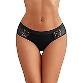 Avidlove Women Cotton Underwear Lace Hipster Brief Panties Ladies Stretch Underpants Multipack