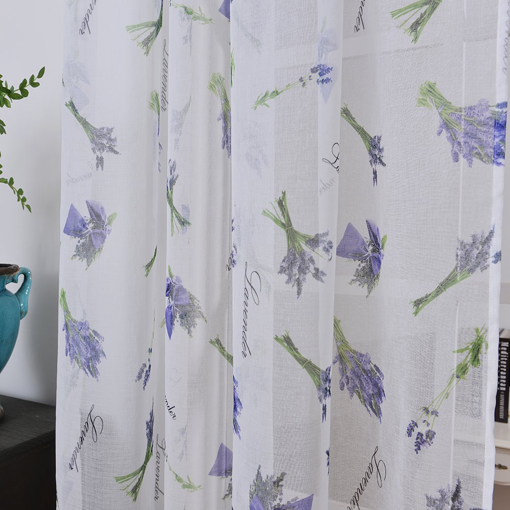 Curtains Window Treatments Qinshop2017 Purple Lavender Printing