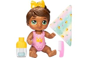 Baby Alive Shampoo Snuggle Sophia Sparkle Brown Hair 11 Inch Water Baby Doll Playset, Toys for 3 Year Old Girls & Boys & Up