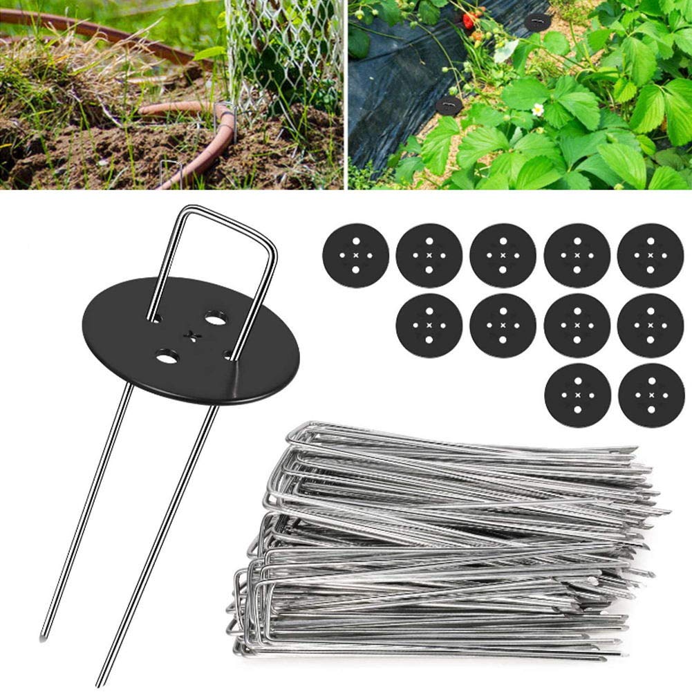 YUIP U-shaped Garden Pegs Garden Pegs Garden Nails Suitable for Fixing Pipes Along the Ground Garden Hoses Irrigation Pipes lawn Seed Mats Etc