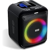 Gemini Box-Style Bluetooth Party Speaker with LED Lights, 6.5” Woofer, Wireless Mic, Deep Bass, TWS Stereo Pairing, USB/SD/FM/Aux, 10-Hour Battery Play Time, 100W Loud Sound for Home & Karaoke