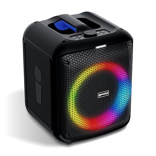 Gemini Box-Style Bluetooth Party Speaker with LED Lights,
