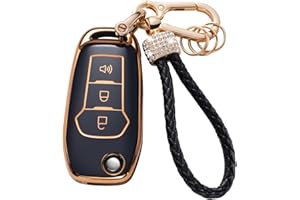 Gematay for Ford Key Fob Cover with Keychain Lanyard, Soft TPU Key Fob Protector Shell Compatible with Ford F150 F250 F350 F450 F550 Explorer Ranger Escape Smart Key Case