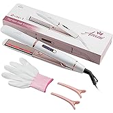 Asani 2-in-1 Flat Iron Hair Straightener and Curler - Negative Ion Technology, Anti-Frizz Ceramic Coating, 5 Heat Settings - Fast Heating Styling Tool for Versatile Looks - Portable