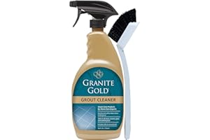 Granite Gold Grout Cleaner Spray with Brush for Stone, Ceramic, Glass & Colored Grout, 24 Ounce