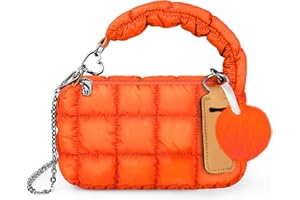 BVYA Two Sizes Quilted Wristlet Bag for Women, Puffer Handbags,Evening Bags,Charm Lipstick Bag