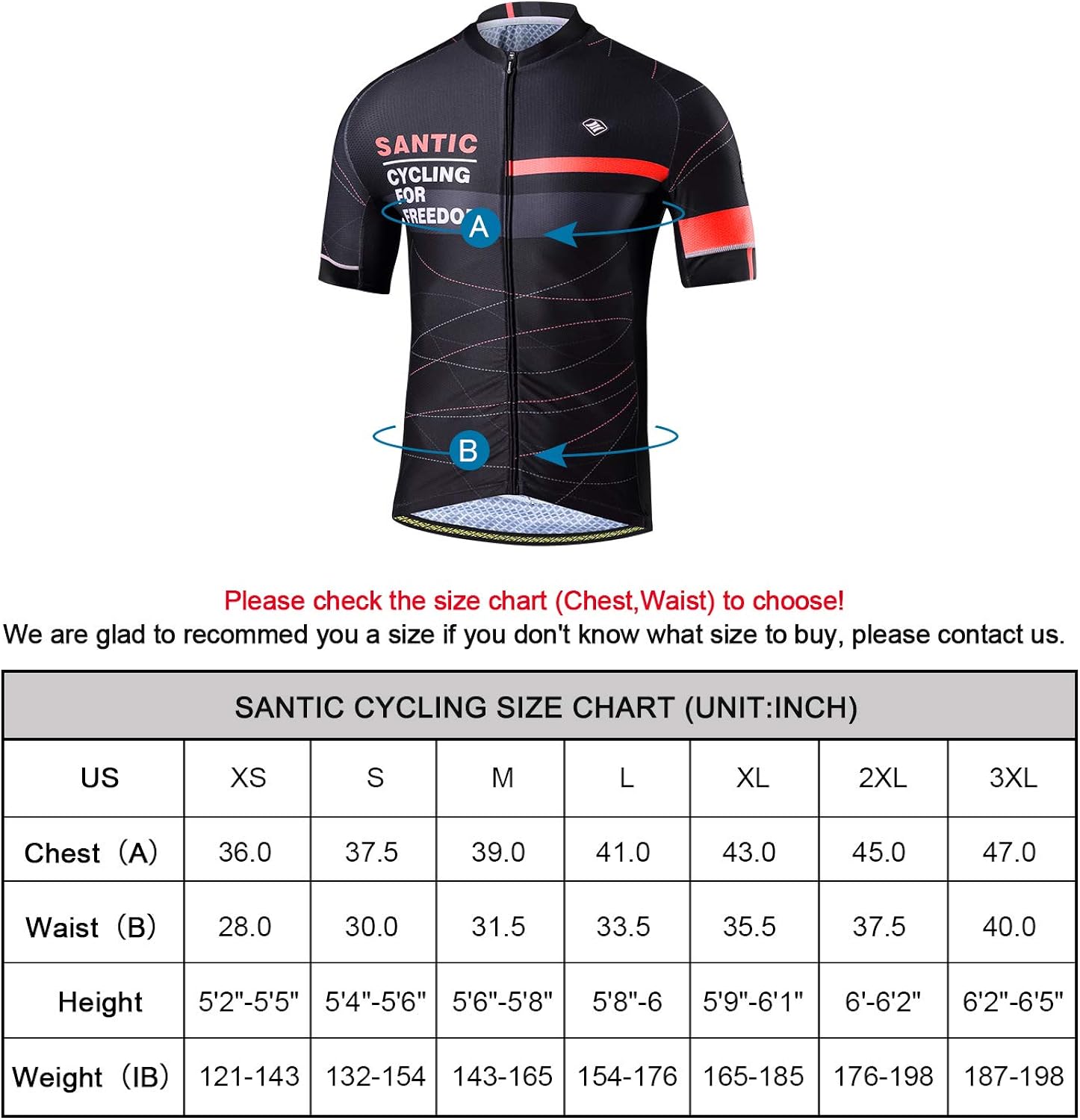 Santic Cycling Jerseys Men's Short Sleeve Bike Shirts Full Zip Bicycle Jacket with Pockets : Clothing