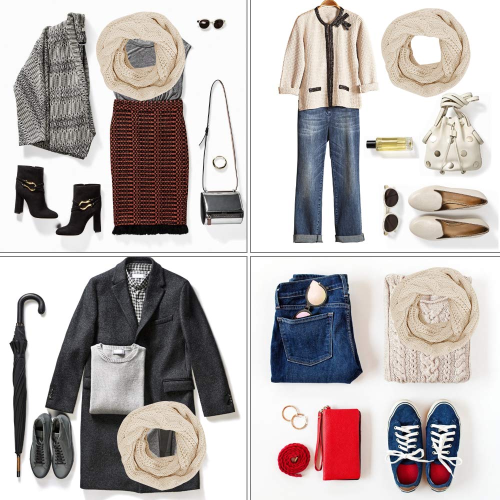 ZOORON Winter Knit Infinity Scarfs for Women Thick Circle Loop Neck Warmer Fashion Scarves ZOORON Winter Knit Infinity Scarfs for Women Thick Circle Loop Neck Warmer Fashion Scarves