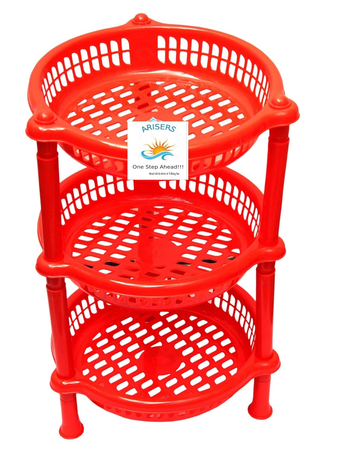 Arisers Plastic Round Rack Kitchen Fruit and Vegetable Basket Storage