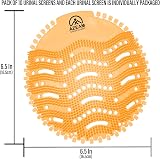 AZEAM Urinal Screens Deodorizer 10 Pack Orange Citrus Fits Most Urinals view 4
