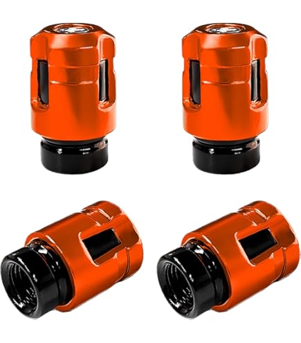 Amazon.com: X AUTOHAUX 4pcs Orange Tire Stem Valve Caps Wheel