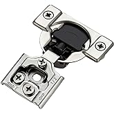Soft Close Hinges for Kitchen Cabinet Hinges, 1/2 Inch Overlay, 60 Pack | 30 Pairs, self Closing Motion, Concealed Cabinet Fit, Stainless Steel, Satin Nickel, Hidden Hinges, for Face Frame Door