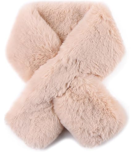 UGG Faux Fur Pull Thru Scarf Black One Size at Amazon Women's