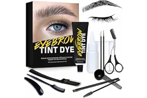 COTONETES Instant Eyelash & Eyebrow Color Black Kit, Professional 2 In 1 Lash & Brow Color, Natural Bushy Eyebrow Makeup, for 6 Weeks DIY Hair Coloring, Safe & Easy for Salon Home (Black1)