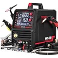 YESWELDER MCT-520 Welders Combo and Plasma Cutter, 6-In-1 MIG/Flux Core/CUT/TIG/Stick/Spool Gun, 200A MIG and TIG and Stick & 50A Plasma Cutter, 110/220V Dual Voltage Multifunctional Welding Machine