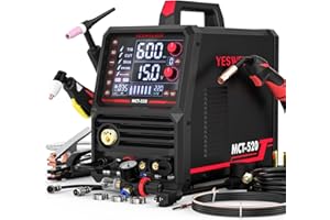 YESWELDER Multifunctional Welders Combo&Plasma Cutter, 6-In-1 MIG/Flux Core MIG/CUT/TIG/Stick/Spool Gun Compatible, 200A MIG/TIG/Stick & 50A CUT, 110V/220V MCT-520