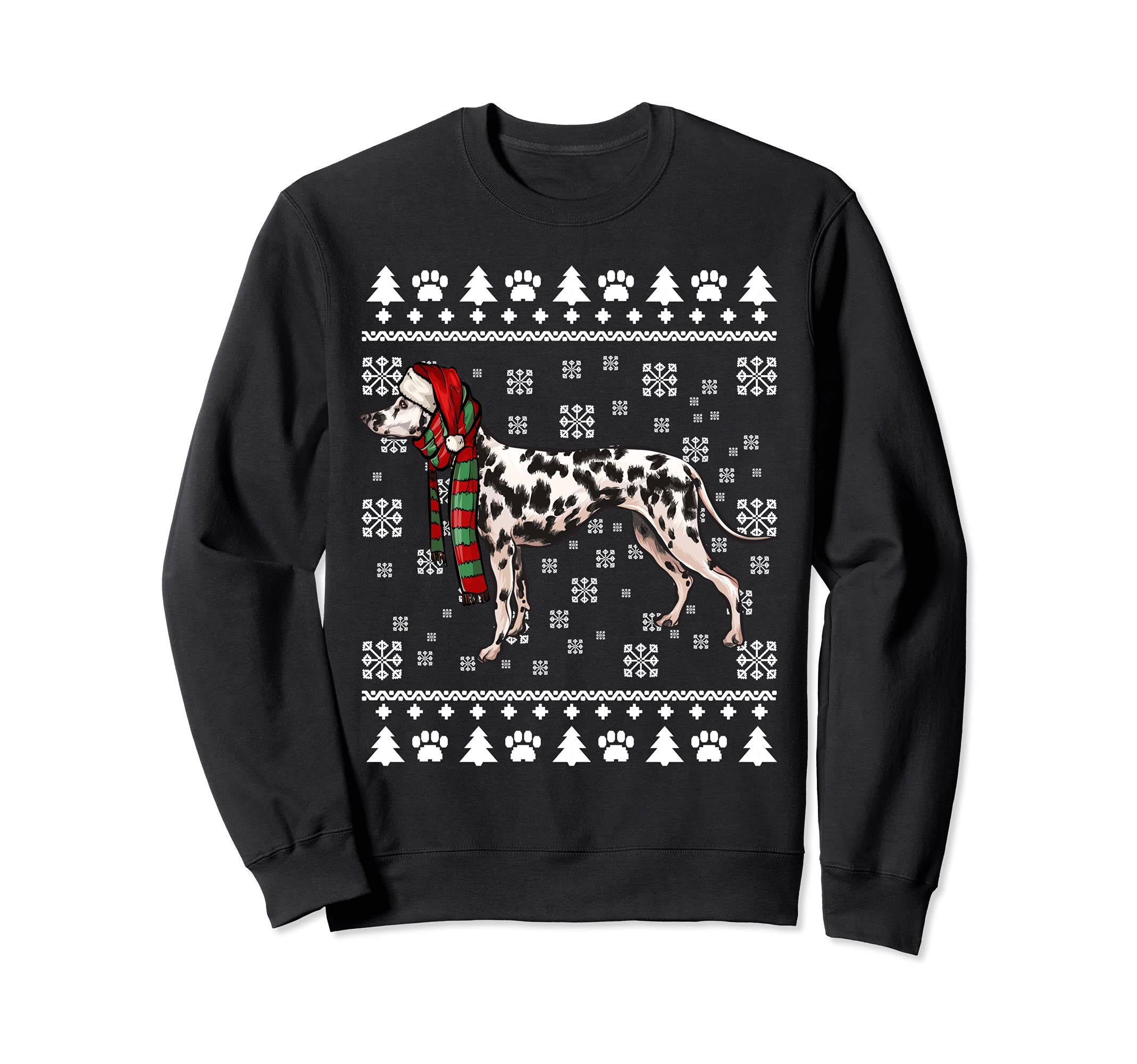 Dalmatian Dog Santa Hat Xmas Ugly Christmas Sweatshirt