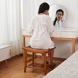 Utoplike Teak Shower Bench with Handles, 2-Tier Waterproof Stool view 6