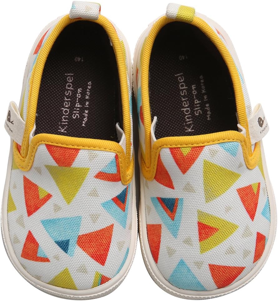 Kinderspel Slip On-Toddler Shoes. Cotton Topped Non-Slip Loafer Shoes with Durable Natural Rubber Sole.