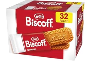 GENERIC Biscof Premium Belgian Shortbread Cookies – Caramelized Cinnamon Flavor – Tea & Coffee Snack, Ice Cream Topping, Party Treat, Office Snack, Holiday Gift – 32 Packs (2 Cookies Each)