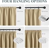 PONY DANCE 100% Blackout Thermal Curtain 52x54 Biscotti Beige 2 Panels view 3