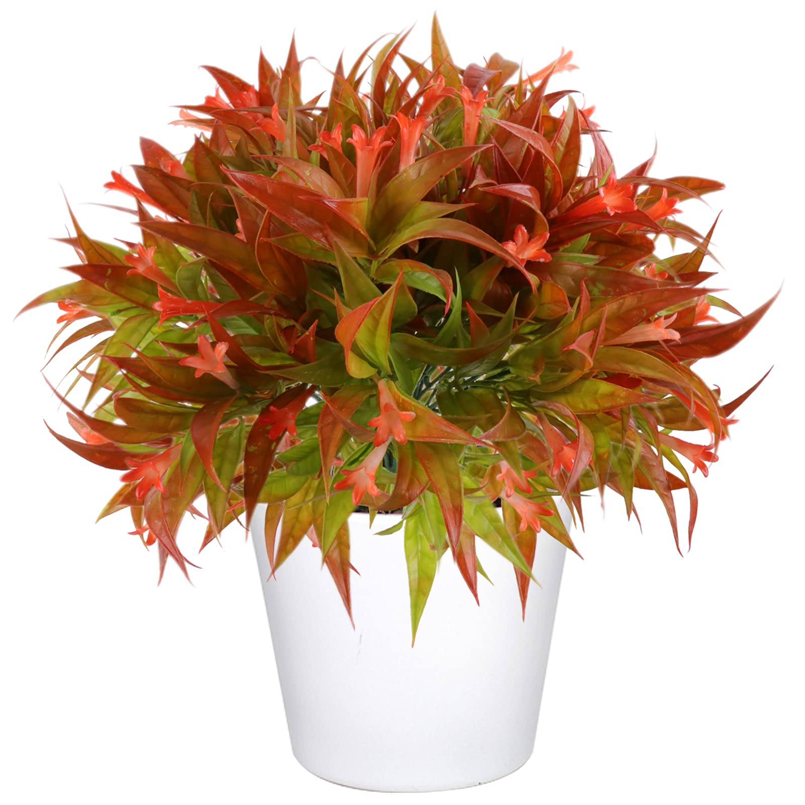 Beferr 4 Pcs Artificial Morning Glory Shrubs Greenery Bushes for Outdoor Artificial Flowers and Fake Plants for Home Decor UV Resistant Faux Flowers for Garden Wedding Office Decoration