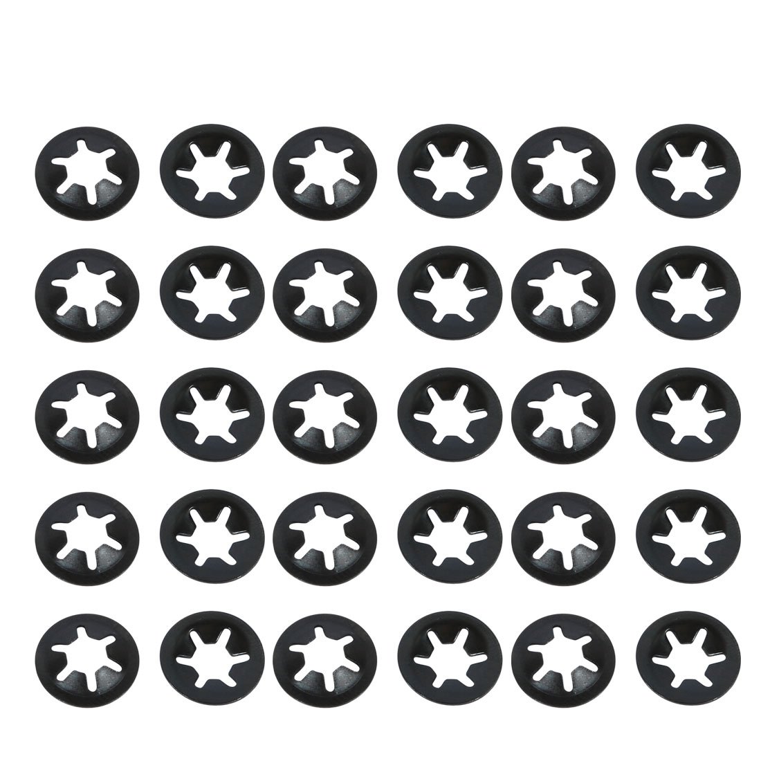 sourcingmap Internal Tooth Washers M5 x 12mm 65Mn Black Oxide Finish Push On Washer ing Clips Fastener 30pcs